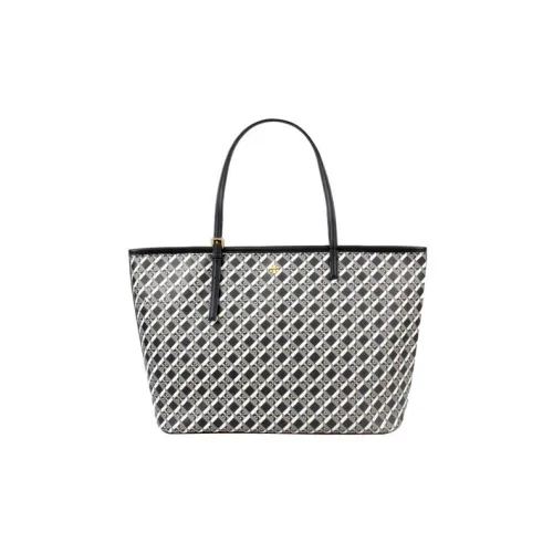 TORY BURCH GEO Покрытый холст Тоут Сумка Сумка для покупок Сумка Сумка через плечо Женская Черная