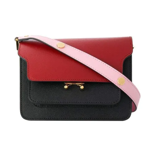 MARNI Основная часть Телячья кожа Аккордеонная сумка Сумки через плечо Сумка через плечо Мини Женские Черный Красный Розовый