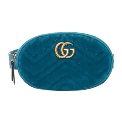 GUCCI GG Marmont Вельветовая сумка через плечо поясная сумка женская синяя зеленая