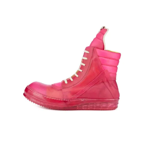 RICK OWENS совместный бренд RO Geobasket Высокий Топ Стильный Скейтбординг Мужской Розовый