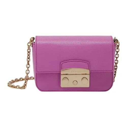 Furla Metropolis Collection Телячья кожа Сумка через плечо Мини Женская Розовая