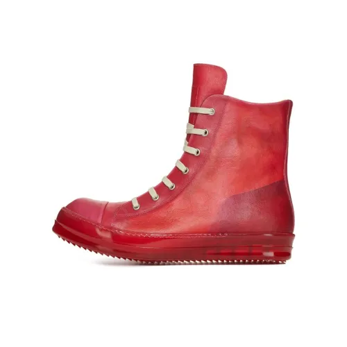 RICK OWENS совместный бренд RO Высокие Топы Стильные Скейтбординг Мужские Красные