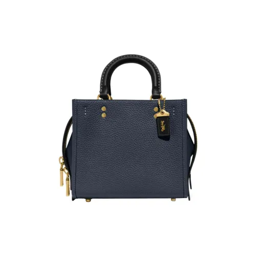 COACH Rogue Кожа Сумка Сумка через плечо Сумка через плечо Маленькая Женская Темно-Джинсовый Синий