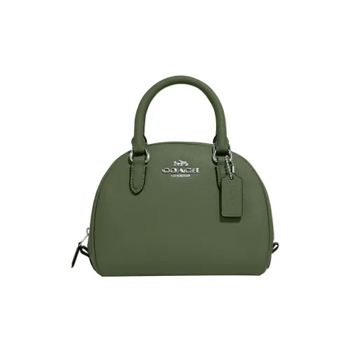 COACH Sydney Крестообразная текстура кожа Сумка через плечо Сумка через плечо Маленькая женская оливково-зеленая