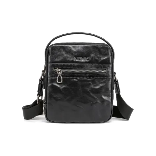 NOMK Растительное дубление Коровья кожа Маленькая квадратная сумка Сумка через плечо Сумка Обычная Унисекс Черная