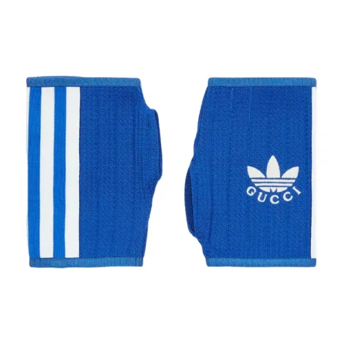 GUCCI Adidas X GUCCI Co Branded SERIES Вязаные перчатки Синий Унисекс