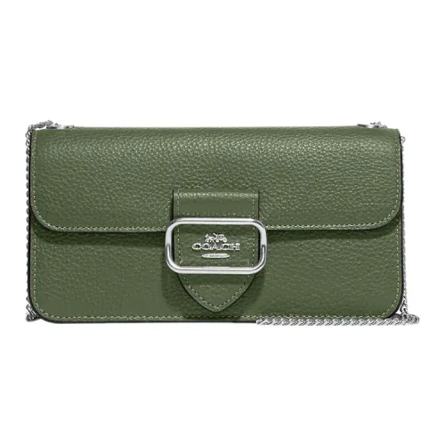 COACH Morgan Пыльная кожа Сумка через плечо Маленькая Женская Оливково-зеленая