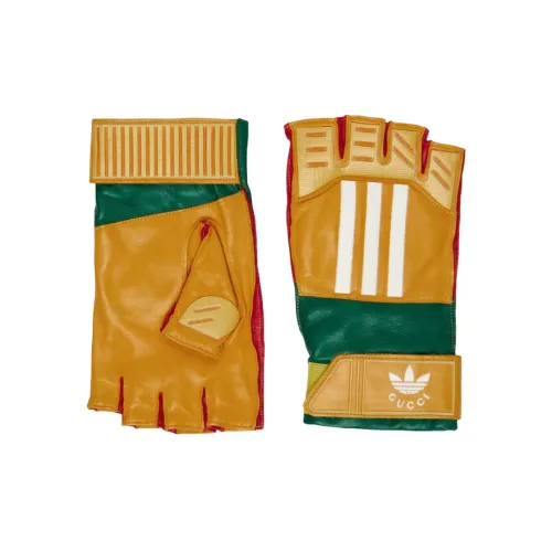 GUCCI Adidas X GUCCI Co Branded SERIES Овечья кожа, Кашемир Перчатки Желтые Женские