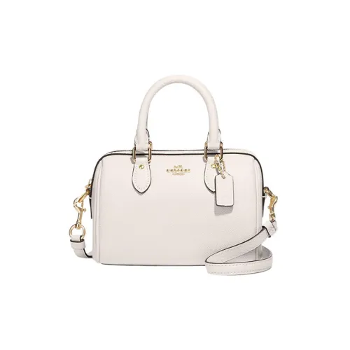 COACH Rowan Крестообразная текстура Кожа Сумка Сумка через плечо Сумка через плечо Маленькая Женская Белая