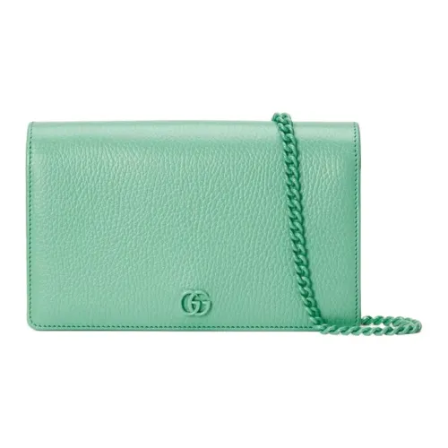 GUCCI GG Marmont Кожа Сумка через плечо Мини Женская Мятно-зеленая