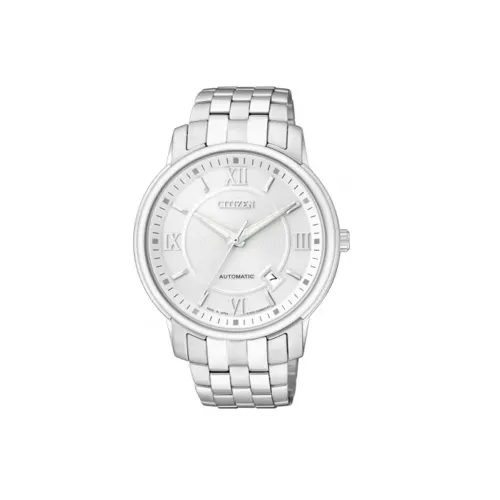 CITIZEN Автоматический Механический Механизм Нержавеющая Сталь Ремешок Часы Мужские Серебристый Циферблат
