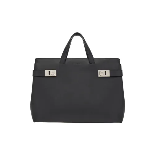 FERRAGAMO Телячья кожа с замшей и кожа сумка-тоут сумка для покупок сумка большая мужская черная