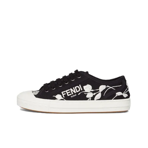 FENDI Domino Low Топ Стильные Скейтбординги Женские Черный