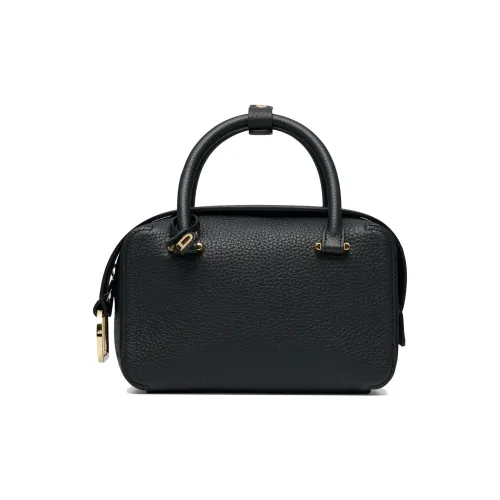 Delvau Cool Bo Taurillon Мягкий с рельефом Мягкая Телячья кожа Сумка через плечо Сумка Мини Женская Черная