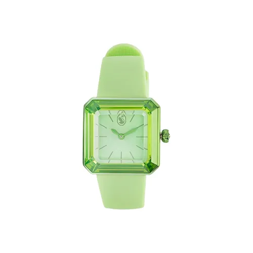 Swarovski Women's Watch Кварцевый механизм Резиновый ремешок 28 мм Зеленый циферблат