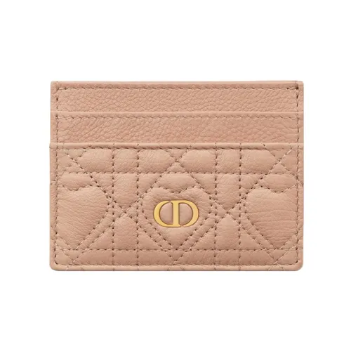 DIOR Caro Телячья кожа Держатель для карт Держатель для карт Женский Розовый
