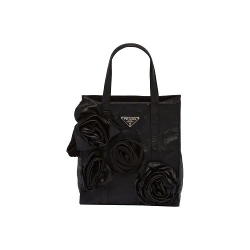 PRADA Мягкий Сумка из кожи овцы Сумка для покупок Мини Сумка Женская Черная