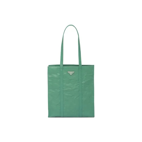 PRADA Мягкий Овца Кожа Тоут Сумка Сумка для покупок Сумка Маленькая Женская Зеленая