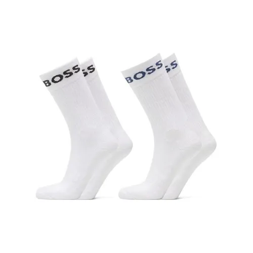 Hugo Boss 2 пачки белых мужских носков до колена