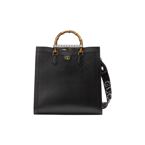GUCCI Diana Кожа Тоут Сумка Сумка для покупок Сумка через плечо Сумка Большая Мужская Черная