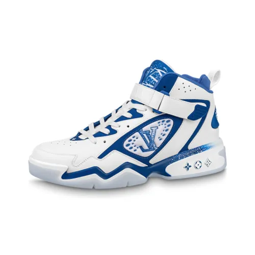 LOUIS VUITTON Trainer 2 MID Топ Спортивная повседневная обувь Мужская Белый Синий