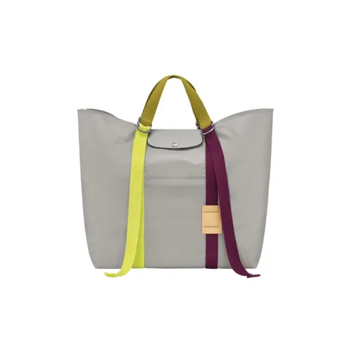 LONGCHAMP Le Pliage RE Play Корова Кожа Цветовая Сумка-тоут Сумка для покупок Сумка Экстра-большая Женская Серого цвета