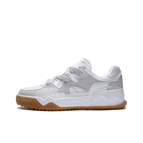 LINING TWINKLE Star Противоскользящие Устойчивые к износу Низкие Кроссовки для скейтбординга Мужские Белые Серые