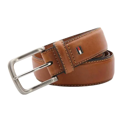 Tommy Hilfiger Fashion Casual Застежка-липучка Ремень Мужской Коричневый Ширина 3,3 см