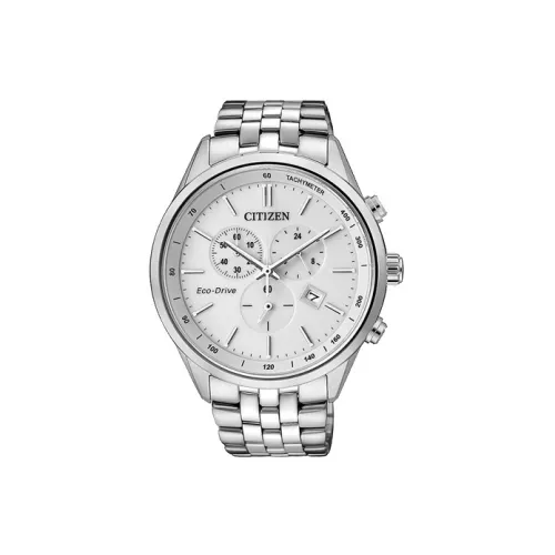CITIZEN Солнечный механизм нержавеющая сталь ремешок мужские часы белый циферблат AT2140 55A