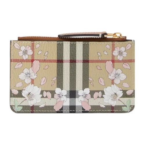 Burberry Кожа Держатель для карт Монетница Стандартная Женская Бежевая