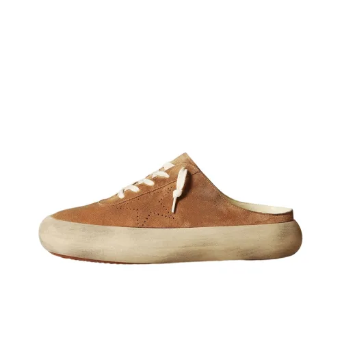 Golden Goose Космос Звезда Устойчивые к истиранию домашние тапочки Мужские Коричневые Потертый