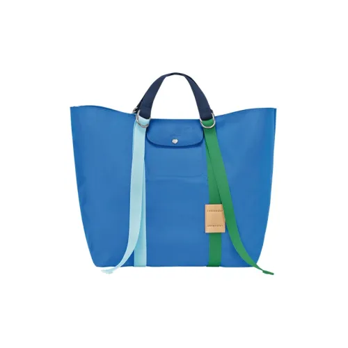 LONGCHAMP Le Pliage RE Play Корова Кожа Цветовая Сумка-тоут Сумка для покупок Сумка через плечо Сумка Экстра-большая Женская Синяя