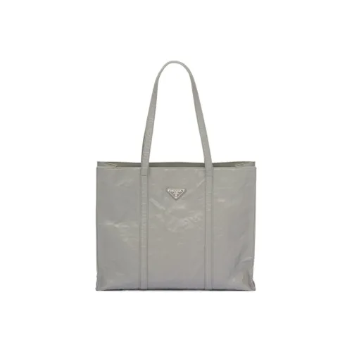 PRADA Напп Кожа Сумка-тоут Сумка для покупок Сумка большая Женская Серого цвета