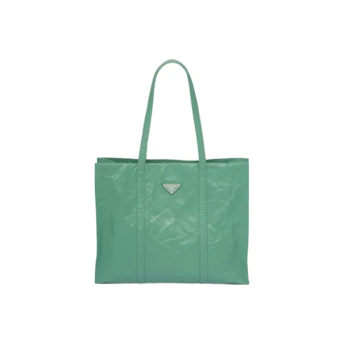 PRADA Напп Кожа Сумка-тоут Сумка для покупок Сумка Большая Женская Шалфейно-зеленая