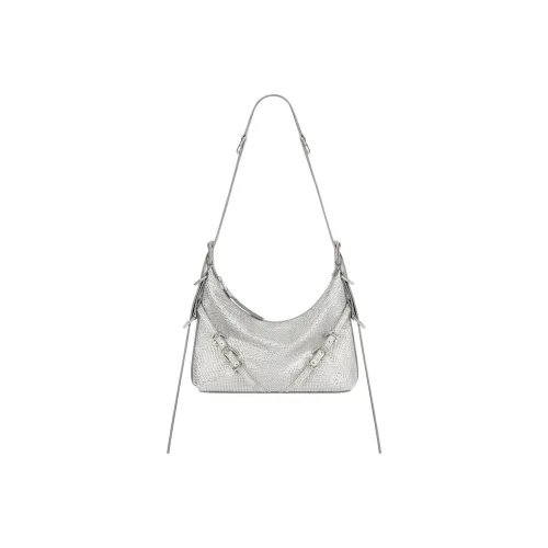 GIVENCHY Voyou Шелковая Телячья Кожа Сумка через плечо Сумка через плечо Мини Женская Серебряная Серый