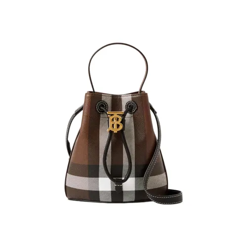 Burberry TB Exclusive Logo Lock Series Хлопок с коровья кожа ведрообразная сумка сумка через плечо мини сумка