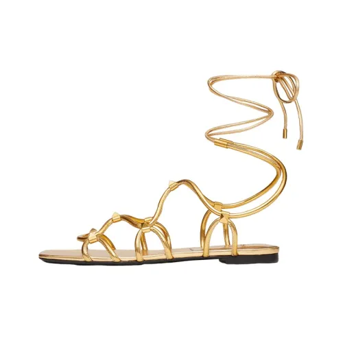 Valentino Rockstud One Ремень Сандалии Женские Золотые