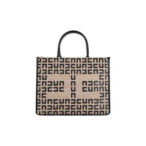 Elisabetta Franchi Raffia Tote Bag Shopping Bag Medium Women's Beige Black Elisabetta Franchi Рафия Тоут Сумка Сумка для покупок Средняя Женская Бежевая Черная