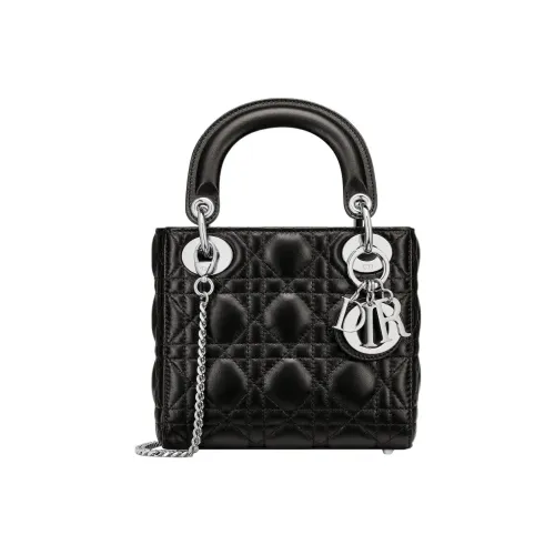 DIOR Lady Dior Lambskin Сумка Lady Dior Сумка через плечо Сумка мини Женская Черная