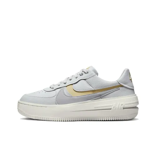 Nike Air FORCE 1 Low Топ Скейтборд Кроссовки Женские Серебряные Желтые