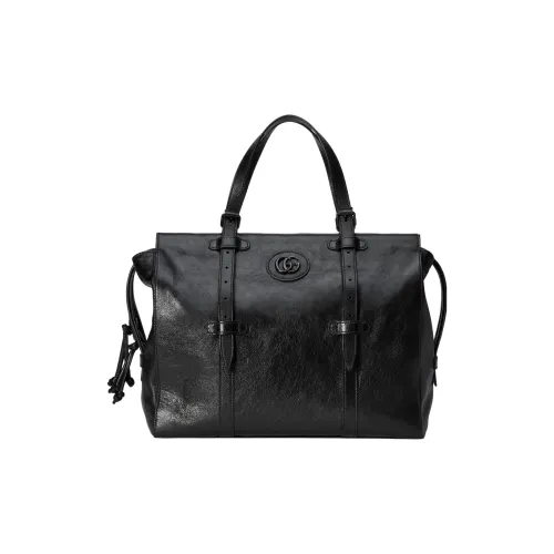 GUCCI Кожа Тоут Сумка Сумка для покупок Сумка среднего размера Мужская Черная