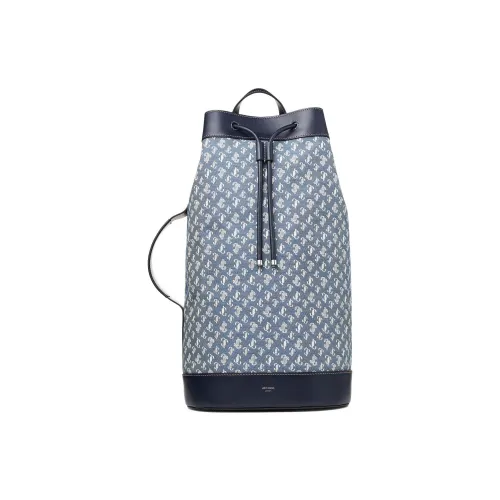 Jimmy Choo Деним с кожаными вставками Ведрообразная сумка через плечо Мужская Синяя