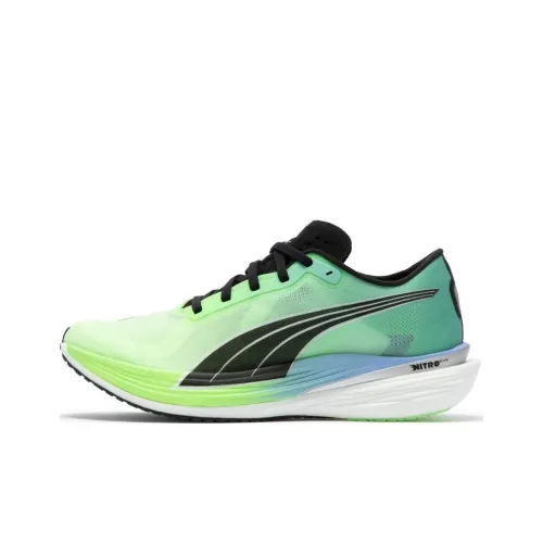 PUMA Deviate Nitro Elite 2 Slip-Resistant Abrasion-Resistant Low Top Беговые кроссовки Женские Синий Зеленый