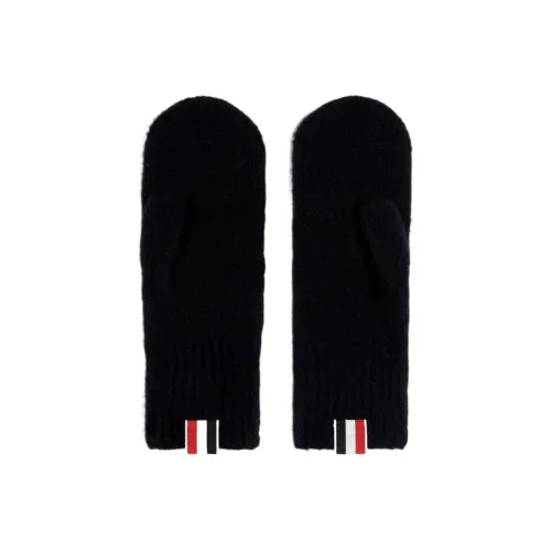 THOM BROWNE Вязаные перчатки, черные, женские