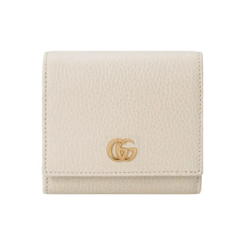 GUCCI GG Marmont Кожа Кошелек Средний Женский Белый Мятно-Зеленый
