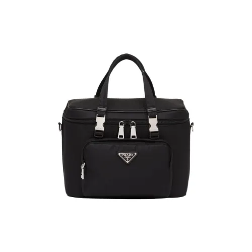 PRADA Переработанный нейлон смесь тканей сумка для пикника мужская черная