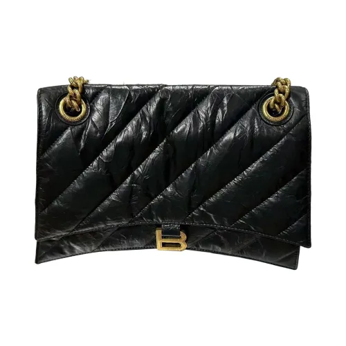 Balenciaga Crush Коровья кожа Niki Pillow Bag Сумка через плечо Сумка на плечо Средний Женский Черный