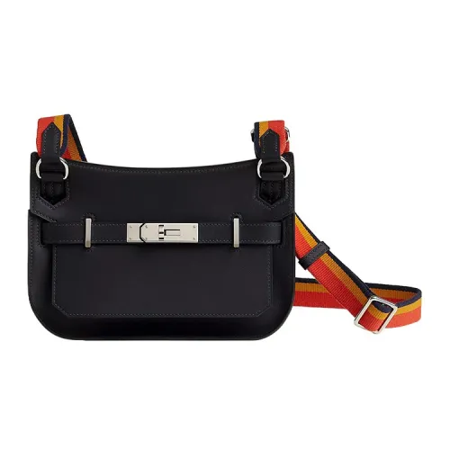 HERMES Jypsiere Swift Телячья кожа Одиночная Сумка через плечо Мини Женская Темно-синий