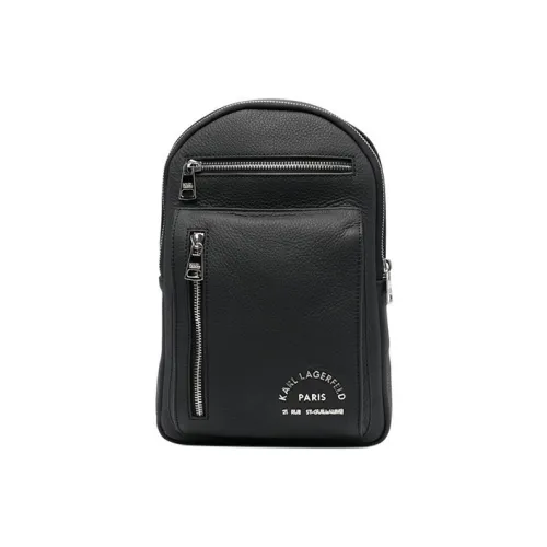 KARL LAGERFELD Телячья кожа Рюкзак Сумка через плечо Мужская Черная
