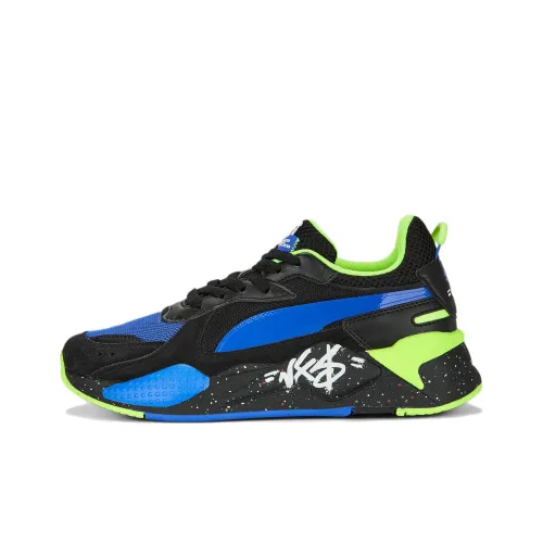 NEED FOR Speed X PUMA RS X Low Топ Спортивная повседневная обувь Черный Синий Циан